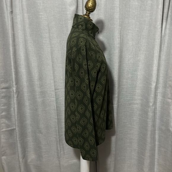 Men’s Eddie Bauer 1/4 Zip Fleece-Sz M-Olive Green Pattern-EUC - Picture 7 of 14